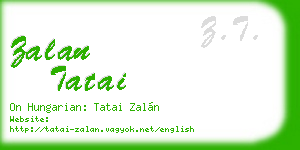 zalan tatai business card